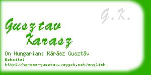 gusztav karasz business card